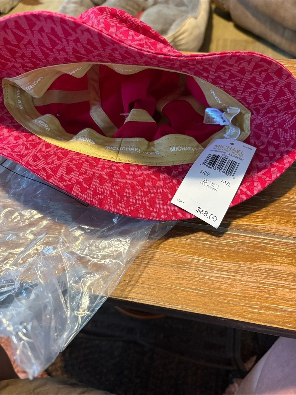 Michael Kors Hot Pink Logo Bucket Hat